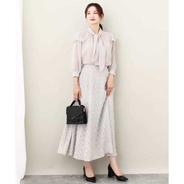 MK ミッシェルクラン（MK MICHEL KLEIN ）/【24AW/トレンド/洗える】フリンジカットジャガードフレアスカート_16