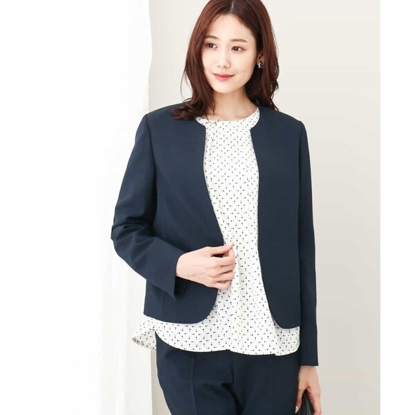 MK ミッシェルクラン（MK MICHEL KLEIN ）/【通勤におすすめ/セットアップ対応/洗える】ノーカラージャケットの通販は 8,432円