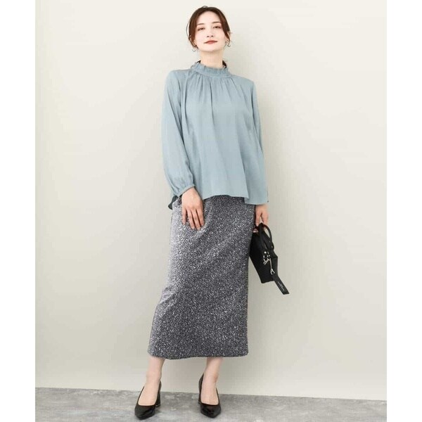 MK ミッシェルクラン（MK MICHEL KLEIN ）/【24AW/トレンド/洗える】ベロアスパンコールナロースカート_9