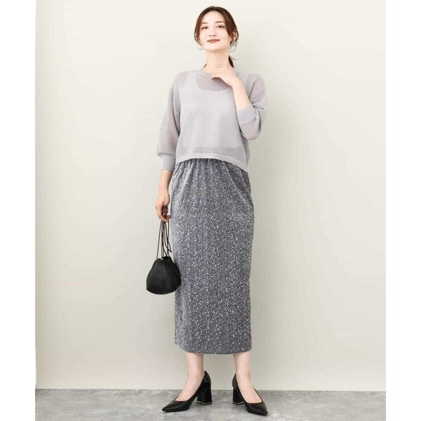MK ミッシェルクラン（MK MICHEL KLEIN ）/【24AW/トレンド/洗える】ベロアスパンコールナロースカート_10