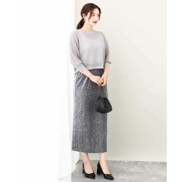 MK ミッシェルクラン（MK MICHEL KLEIN ）/【24AW/トレンド/洗える】ベロアスパンコールナロースカート_12