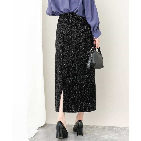 MK ミッシェルクラン（MK MICHEL KLEIN ）/【24AW/トレンド/洗える】ベロアスパンコールナロースカート_13