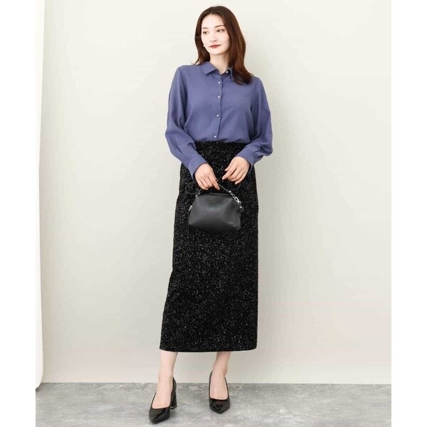 MK ミッシェルクラン（MK MICHEL KLEIN ）/【24AW/トレンド/洗える】ベロアスパンコールナロースカート_14