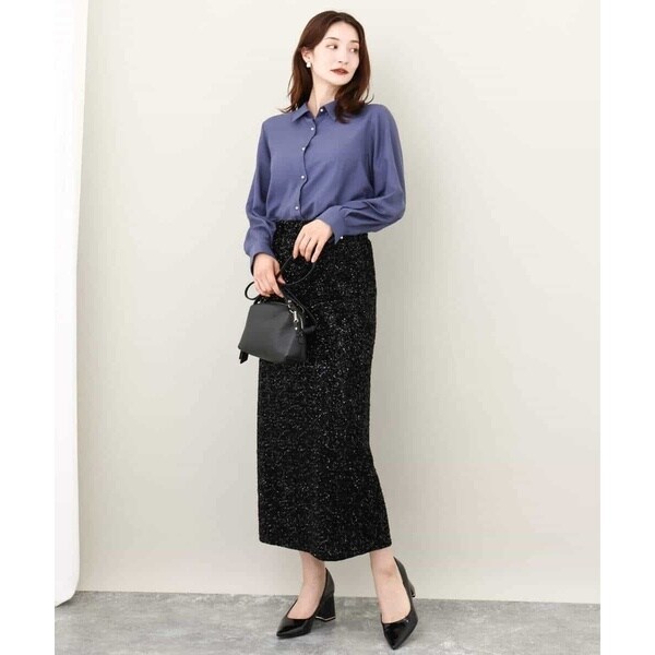 MK ミッシェルクラン（MK MICHEL KLEIN ）/【24AW/トレンド/洗える】ベロアスパンコールナロースカート_15