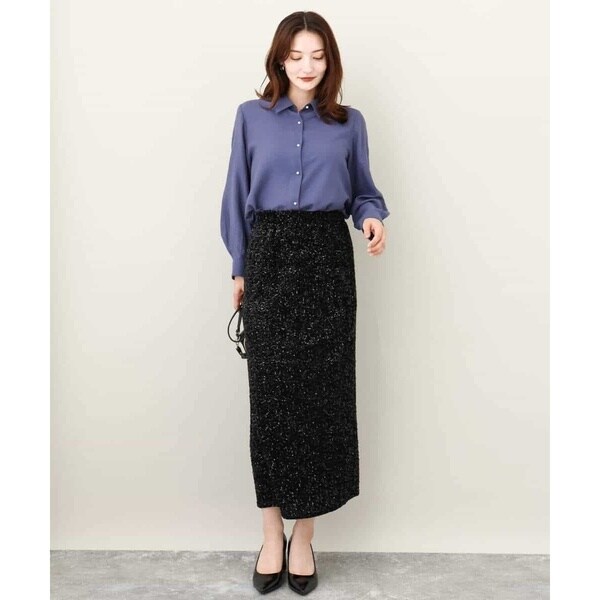 MK ミッシェルクラン（MK MICHEL KLEIN ）/【24AW/トレンド/洗える】ベロアスパンコールナロースカート_16