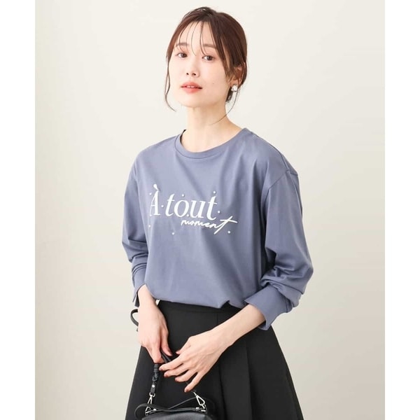 MK ミッシェルクラン（MK MICHEL  ）/【24AW/コットン100/洗える】発泡ロゴコットンロンTカットソー