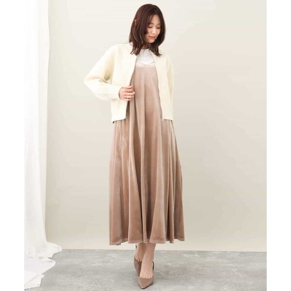 MK ミッシェルクラン（MK MICHEL KLEIN ）/【24AW/秋のライトアウター/洗える】パール調ビーズデザインニットブルゾンの通販は