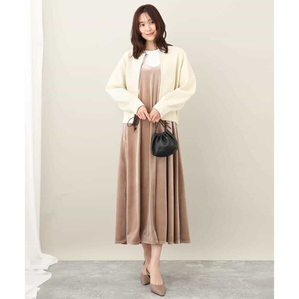 MK ミッシェルクラン（MK MICHEL KLEIN ）/【24AW/秋のライトアウター/洗える】パール調ビーズデザインニットブルゾンの通販は