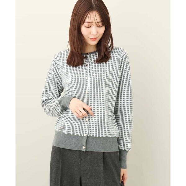 MK ミッシェルクラン（MK MICHEL KLEIN ）/格子チェックジャガードニットカーディガン/洗えるの通販は 10,138円