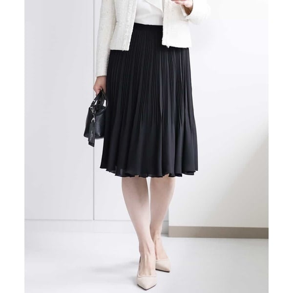 MK ミッシェルクラン（MK MICHEL  ）/【ビジネス/ウエストゴム/洗える】リバーシブルシフォンプリーツスカート