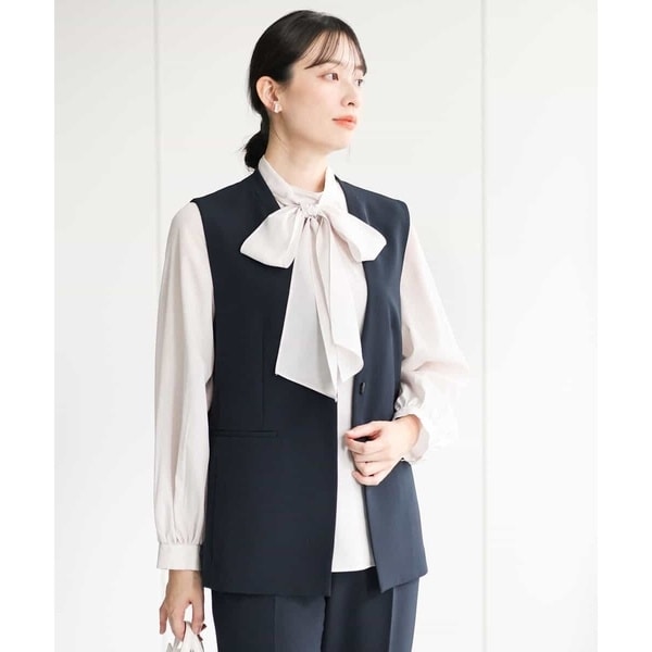 MK ミッシェルクラン（MK MICHEL  ）/【ビジネス/こなれSETUP/制菌加工/洗える】Vネックノーカラージレ