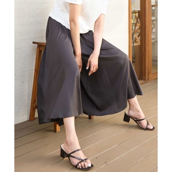 MK ミッシェルクラン（MK MICHEL KLEIN ）/サテンガウチョパンツ/接触冷感/洗える