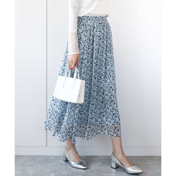 MK ミッシェルクラン（MK MICHEL KLEIN ）/花柄シフォンスカート/洗えるの通販は