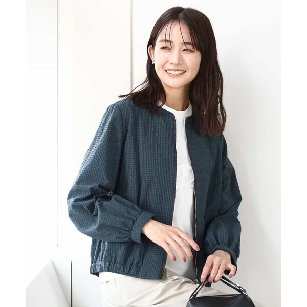 MK ミッシェルクラン（MK MICHEL KLEIN ）/ポコポコノーカラーブルゾン/洗えるの通販は