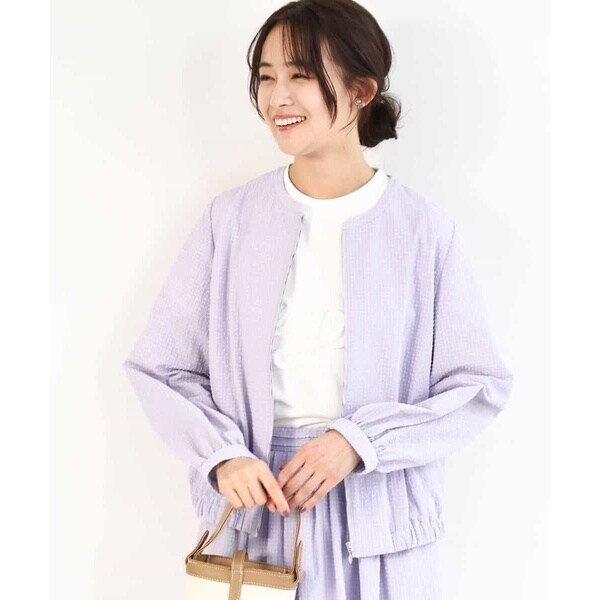 MK ミッシェルクラン（MK MICHEL KLEIN ）/ポコポコノーカラーブルゾン/洗えるの通販は