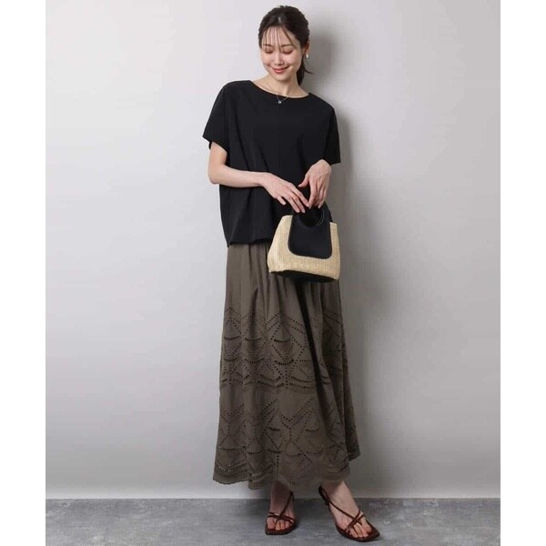 MK ミッシェルクラン（MK MICHEL KLEIN ）/コットン刺繍カットワークギャザースカート/洗える_8