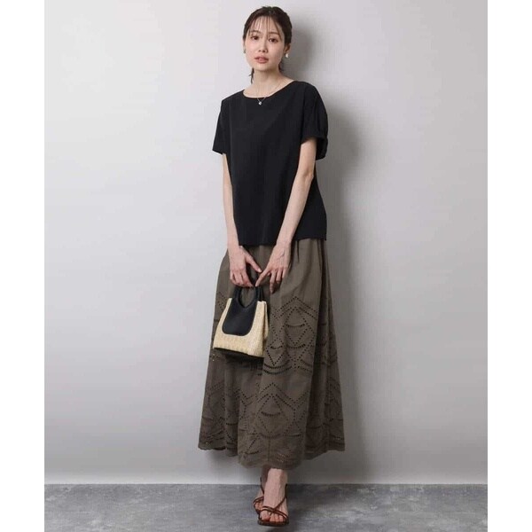 MK ミッシェルクラン（MK MICHEL KLEIN ）/コットン刺繍カットワークギャザースカート/洗える_10