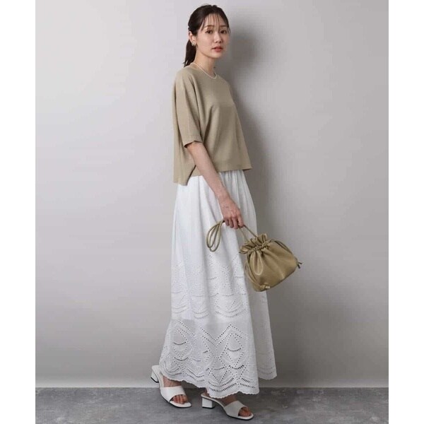 MK ミッシェルクラン（MK MICHEL KLEIN ）/コットン刺繍カットワークギャザースカート/洗える_15