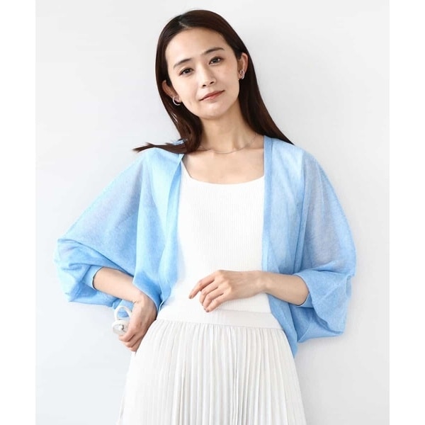 MK ミッシェルクラン（MK MICHEL  ）/シアーニットカーディガン/接触冷感/洗える