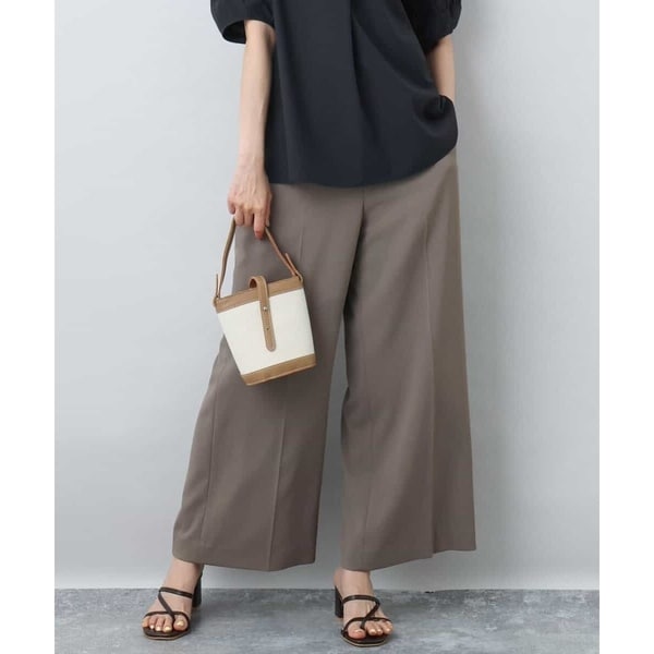 MK ミッシェルクラン（MK MICHEL KLEIN ）/センタープレス入りストレートワイドパンツ/UVカット/接触冷感/速乾/洗える