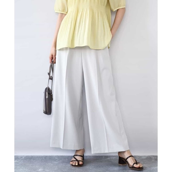 MK ミッシェルクラン（MK MICHEL KLEIN ）/センタープレス入りストレートワイドパンツ/UVカット/接触冷感/速乾/洗える