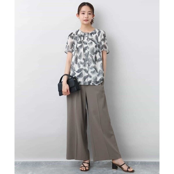 MK ミッシェルクラン（MK MICHEL KLEIN ）/センタープレス入りストレートワイドパンツ/UVカット/接触冷感/速乾/洗える