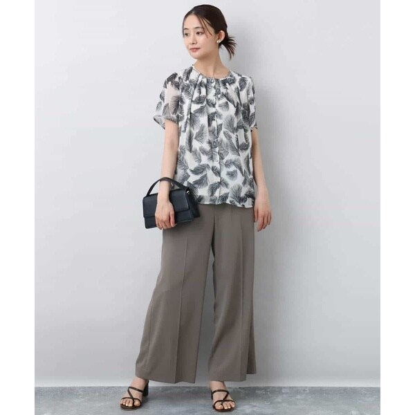 MK ミッシェルクラン（MK MICHEL KLEIN ）/センタープレス入りストレートワイドパンツ/UVカット/接触冷感/速乾/洗える