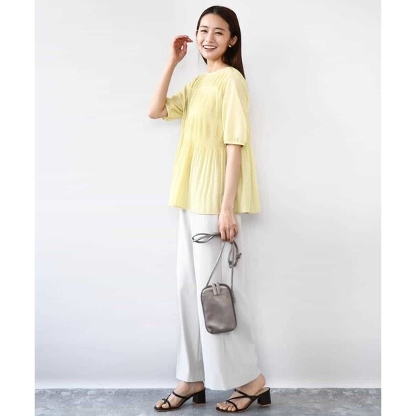 MK ミッシェルクラン（MK MICHEL KLEIN ）/センタープレス入りストレートワイドパンツ/UVカット/接触冷感/速乾/洗える