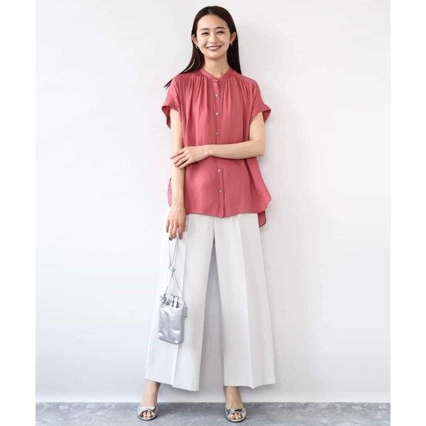 MK ミッシェルクラン（MK MICHEL KLEIN ）/センタープレス入りストレートワイドパンツ/UVカット/接触冷感/速乾/洗える