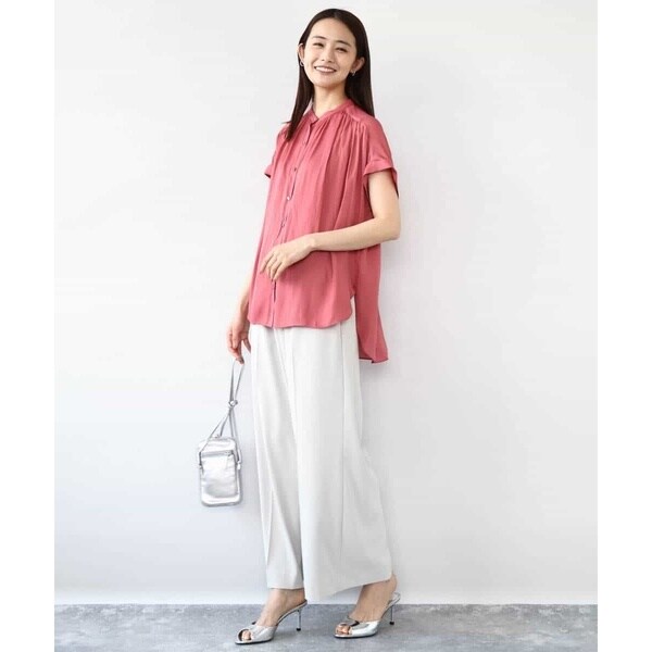 MK ミッシェルクラン（MK MICHEL KLEIN ）/センタープレス入りストレートワイドパンツ/UVカット/接触冷感/速乾/洗える