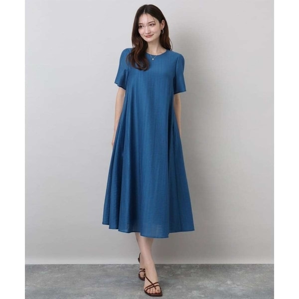 MK ミッシェルクラン（MK MICHEL  ）/ドビーストライプフレアーシルエットワンピース/洗える