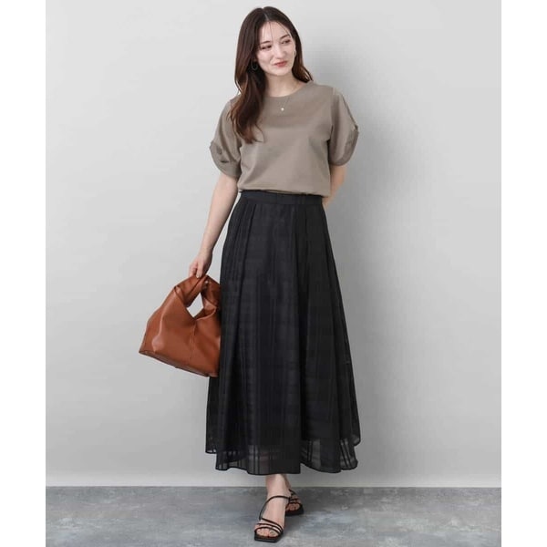 パトゥ Patou リサイクルサテン ジップアップ ミニスカート 台形