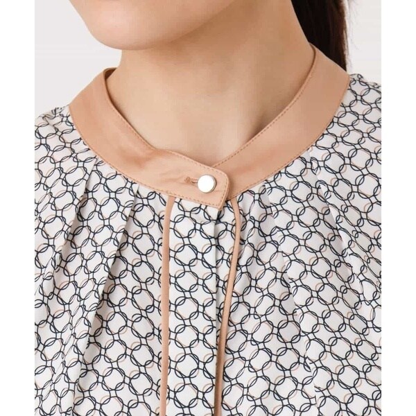 MK ミッシェルクラン（MK MICHEL KLEIN ）/幾何プリント配色ブラウス