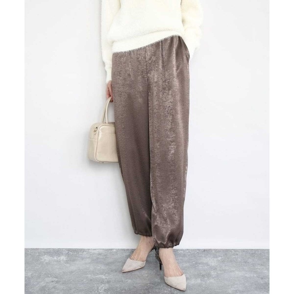 MK ミッシェルクラン（MK MICHEL  ）/サテンヴィンテージ調ワイドパンツ/接触冷感/洗える