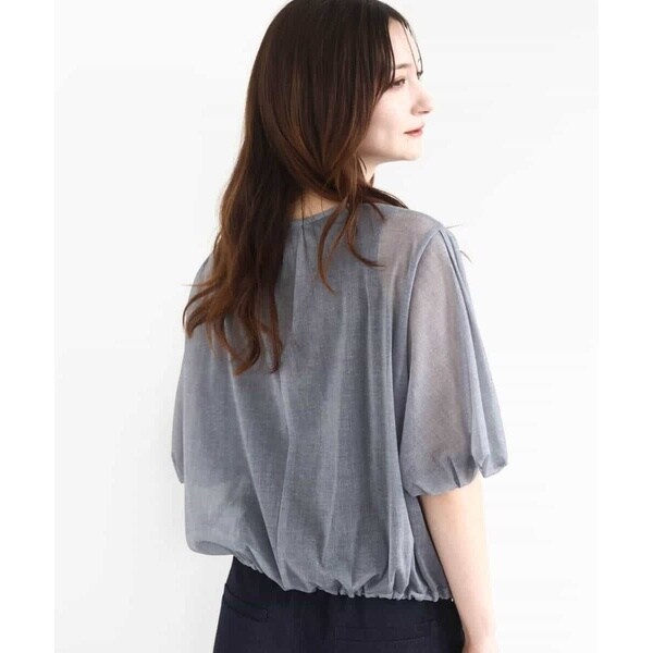 MK ミッシェルクラン（MK MICHEL KLEIN ）/デニム調シアーブラウス/洗える