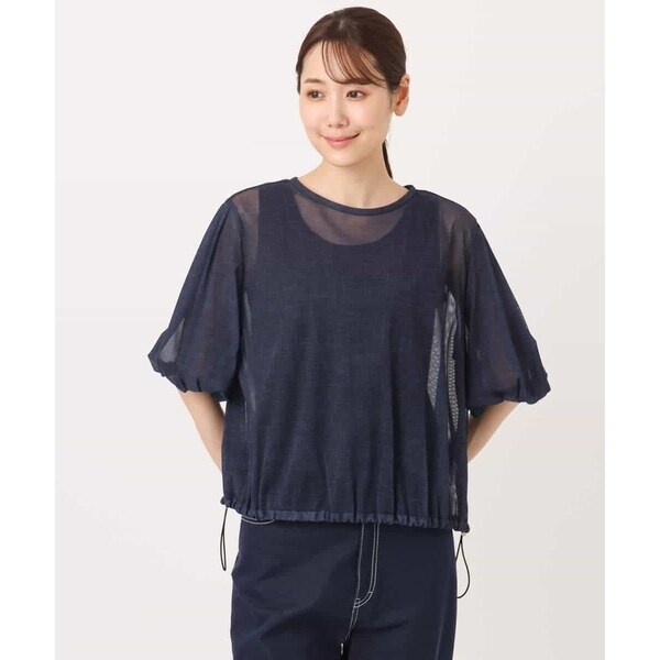 MK ミッシェルクラン（MK MICHEL KLEIN ）/デニム調シアーブラウス/洗える