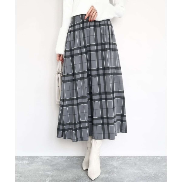 Apuweiser-riche リバーシブルチェックスカートニットアップ  