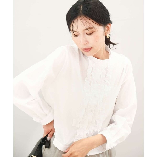 MK ミッシェルクラン（MK MICHEL  ）/フロントフリルデザインブラウス/洗える