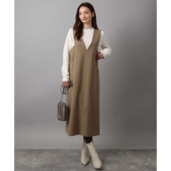 MK ミッシェルクラン（MK MICHEL  ）/【トレンド/洗える】ウールライクVネックジャンパースカート