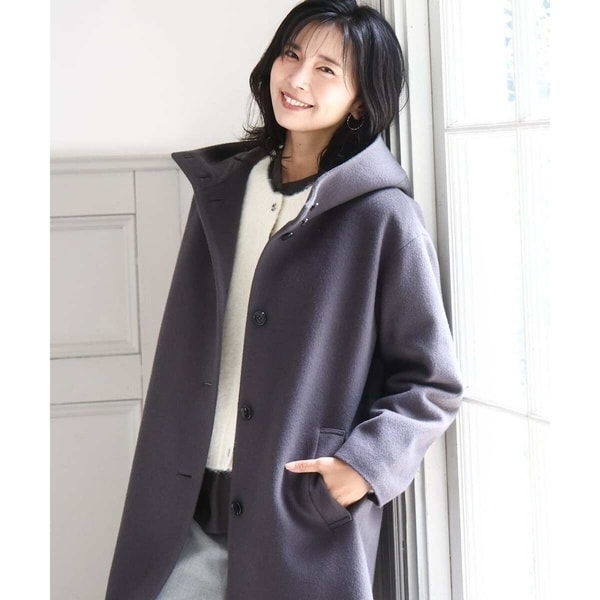 MK ミッシェルクラン（MK MICHEL  ）/【ウール100%】SUPER100’sウール フーデットミドルコート