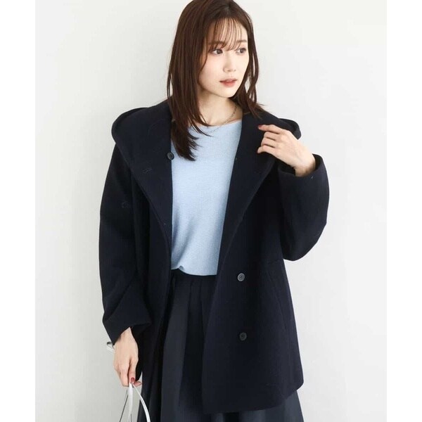 MK ミッシェルクラン（MK MICHEL KLEIN ）/[超軽量]エアリアルウール ミドル丈フーデットコート_2
