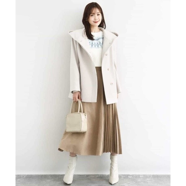 MK ミッシェルクラン（MK MICHEL KLEIN ）/[超軽量]エアリアルウール ミドル丈フーデットコート_4