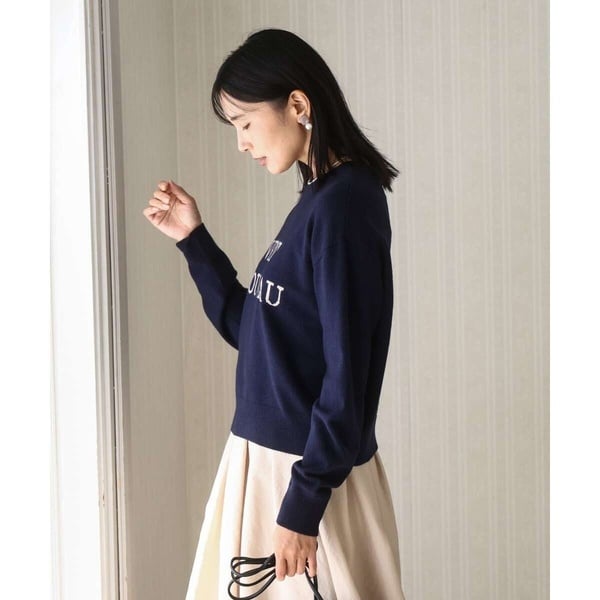 MK ミッシェルクラン（MK MICHEL  ）/【前後2way/洗える】ロゴ入りウール混ニット