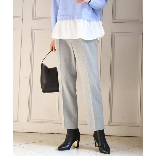 MK ミッシェルクラン（MK MICHEL  ）/【あったかボトム/ビジネス/洗える】ツイード調両面起毛テーパードパンツ