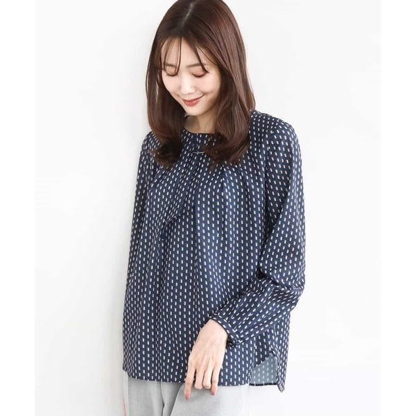 MK ミッシェルクラン（MK MICHEL  ）/【2way/ビジネス】ボウタイ風幾何柄ブラウス