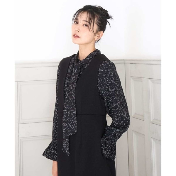 MK ミッシェルクラン（MK MICHEL  ）/【レイヤードにもおすすめ/洗える】パウダーサテン ボウタイブラウス