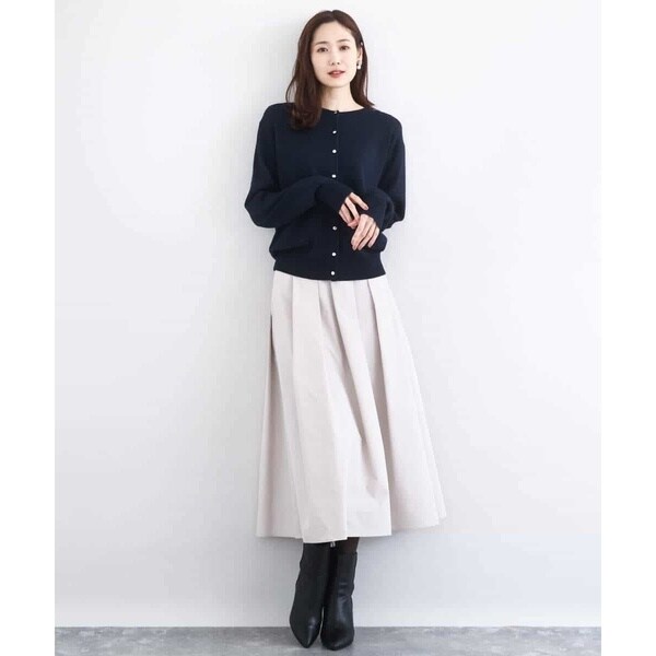 MK ミッシェルクラン（MK MICHEL KLEIN ）/【トレンド/洗える】メモリータフタ タックフレアスカート_15