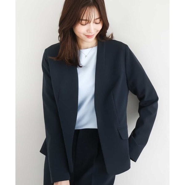 MK ミッシェルクラン（MK MICHEL  ）/ダブルクロス カラーレスジャケット/セットアップ対応/洗える