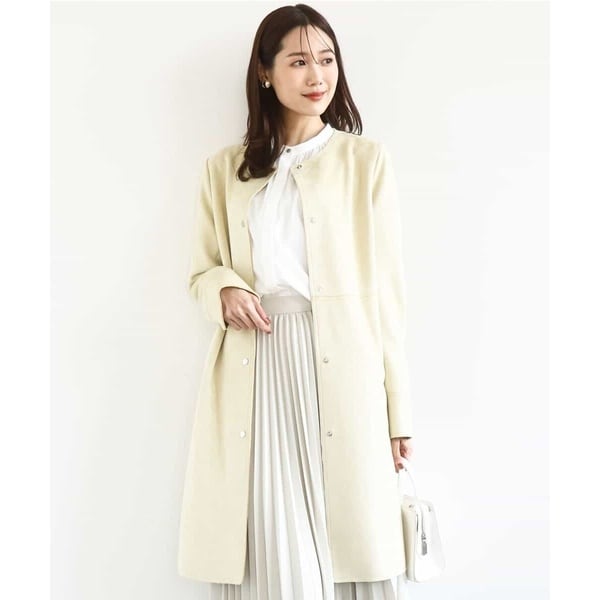 MK ミッシェルクラン（MK MICHEL  ）/フェイクスウェードノーカラーコート/洗える