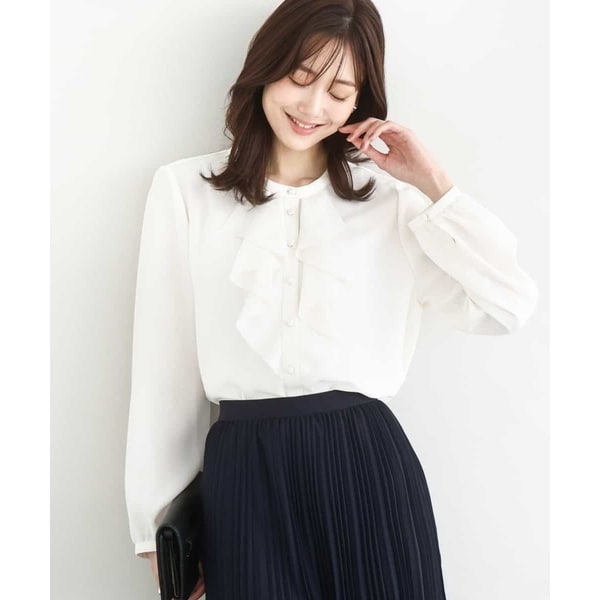 MK ミッシェルクラン（MK MICHEL  ）/ラッフルフリルブラウス/洗える